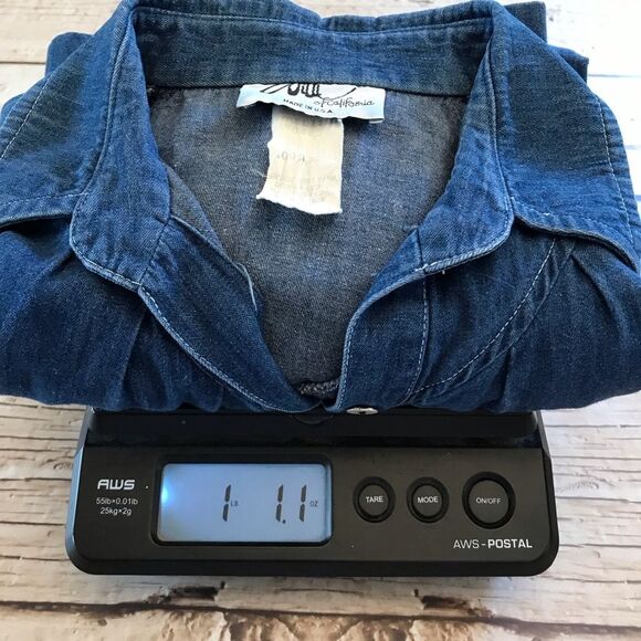 Vtg Willie of California Womens Denim Button Front A-line Dress Cotton Size 12 - Picture 14 of 16